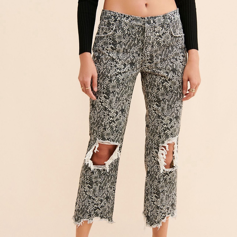Maggie Mid-Rise Printed Jeans